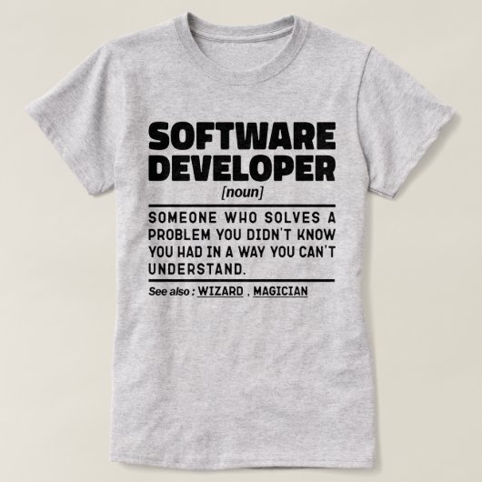 Software-Entwickler Noun Definition Coding Experte T-Shirt (Design vorne)