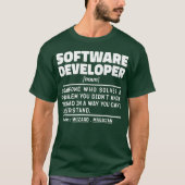 Software-Entwickler Noun Definition Coding Experte T-Shirt (Vorderseite)