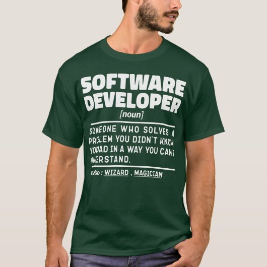 Software-Entwickler Noun Definition Coding Experte T-Shirt (Vorderseite)
