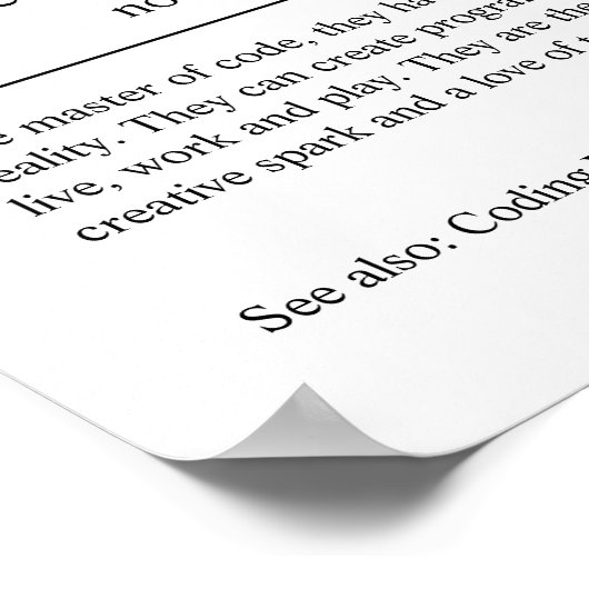 Software-Entwickler - Personalisiertes Geschenk Poster (Ecke)