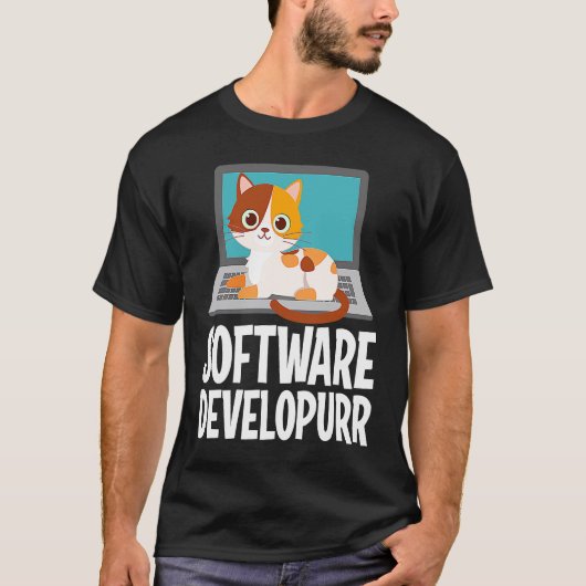 Software-Entwickler-Programmierwitz Süße Katze Lap T-Shirt (Vorderseite)
