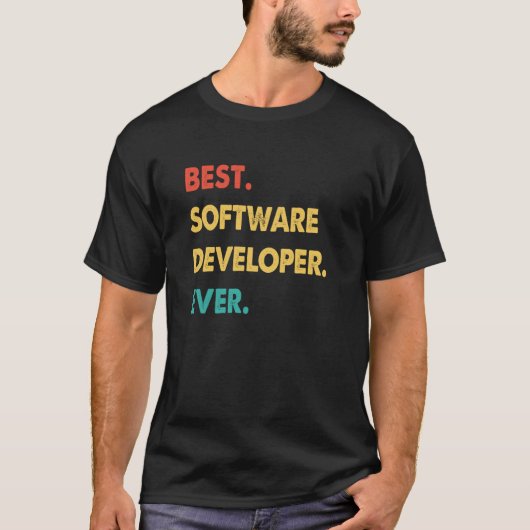 Software-Entwickler Retro Best Software Developer T-Shirt (Vorderseite)