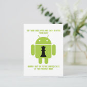 Software-Entwickler Schachspieler denken Android Postkarte (Stehend Vorderseite)