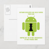 Software-Entwickler Schachspieler denken Android Postkarte (Vorne/Hinten)