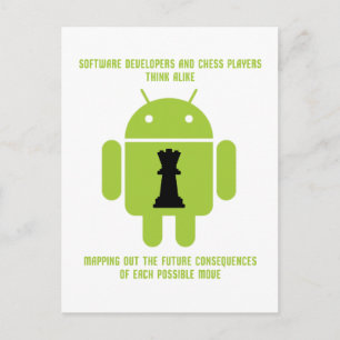 Software-Entwickler Schachspieler denken Android Postkarte
