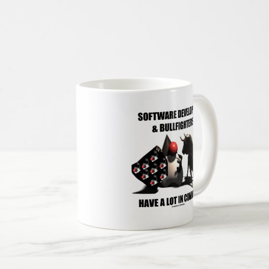 Software-Entwickler-Stierkämpfer haben gemeinsam Kaffeetasse (VorderseiteRechts)