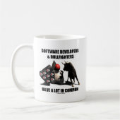 Software-Entwickler-Stierkämpfer haben gemeinsam Kaffeetasse (Links)