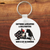 Software-Entwickler-Stierkämpfer haben gemeinsam Schlüsselanhänger (Vorderseite)