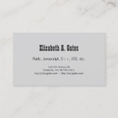 Software-Entwickler Visitenkarte (Rückseite)