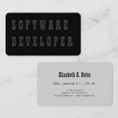 Software-Entwickler Visitenkarte (Vorne/Hinten)