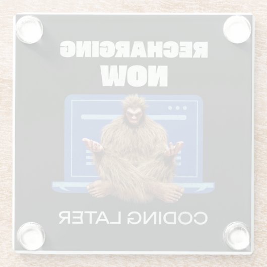 Software-Entwickler von Bigfoot Programmer Coder Glasuntersetzer (Rückseite)