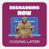 Software-Entwickler von Bigfoot Programmer Coder Quadratischer Aufkleber (Vorderseite)