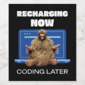 Software-Entwickler von Bigfoot Programmer Coder Weinetikett (Einzelnes Label)