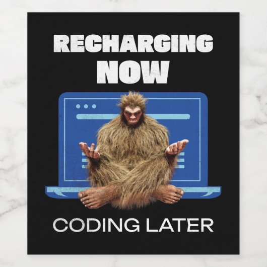 Software-Entwickler von Bigfoot Programmer Coder Weinetikett (Einzelnes Label)