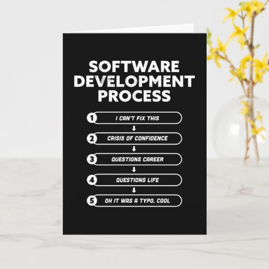 Software-Entwicklungsprozess Funny Gift Karte (Gelbe Blume)