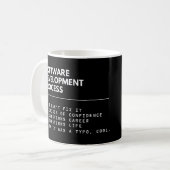 Software-Entwicklungsprozess Funny Programmer Kaffeetasse (Vorderseite Links)