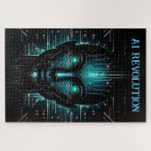 Software für KI-Technik - moderne grüne Technologi Puzzle (Horizontal)