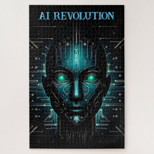 Software für KI-Technik - moderne grüne Technologi Puzzle