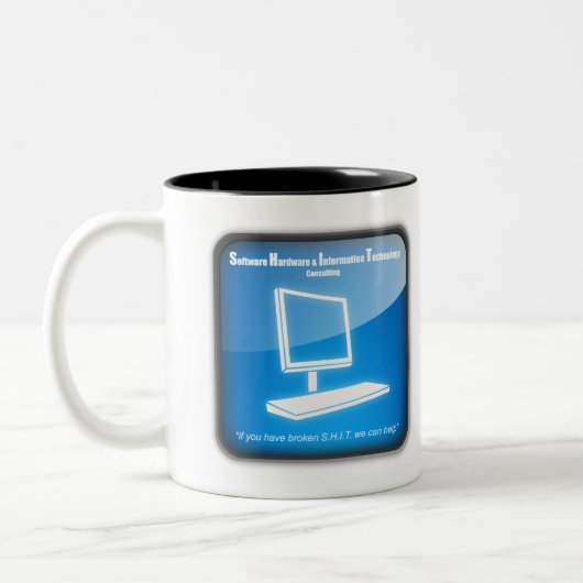 Software-Hardware und Informationstechnologie Zweifarbige Tasse (Links)