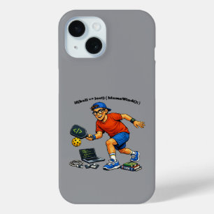 Software-Ingenieur, der Pickleball mit einem Paddl Case-Mate iPhone Hülle