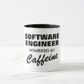 Software-Ingenieur mit Coffein-komischem Kaffee Tasse (Zentrum)