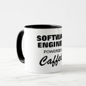 Software-Ingenieur mit Coffein-komischem Kaffee Tasse (Vorderseite Links)