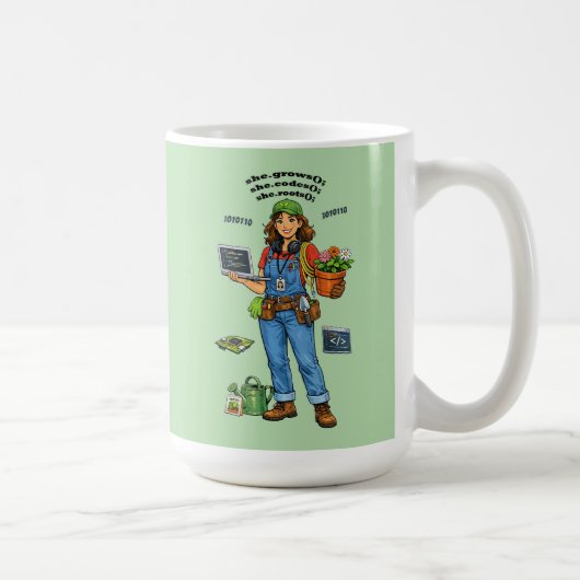 Software-Ingenieurin, deren Hobby Gartenarbeit ist Kaffeetasse (Rechts)