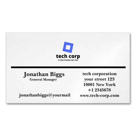 Software-IT-Unternehmen Modernes Design Magnetische Visitenkarte (Vorderseite)