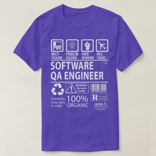 Software Qa Engineer MultiTasking Certified Job Gi T-Shirt (Design vorne)