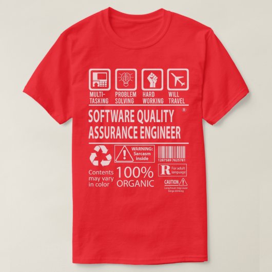 Software Quality Assurance Engineer MultiTasking C T-Shirt (Design vorne)