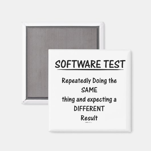 Software Test Magnet (Vorderseite/Rückseite)