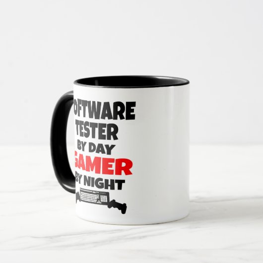 Software Tester by Day Gamer by Night Tasse (Vorderseite Links)