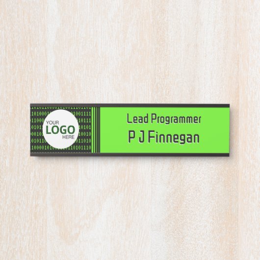 Software-Thema Binärkode-Technologie-Geschäft: eig Türschild (Vorderseite )