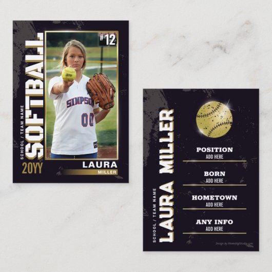 Software Trading Card Gold Baseball Player Card Telefonnummerkarte (Vorne/Hinten)