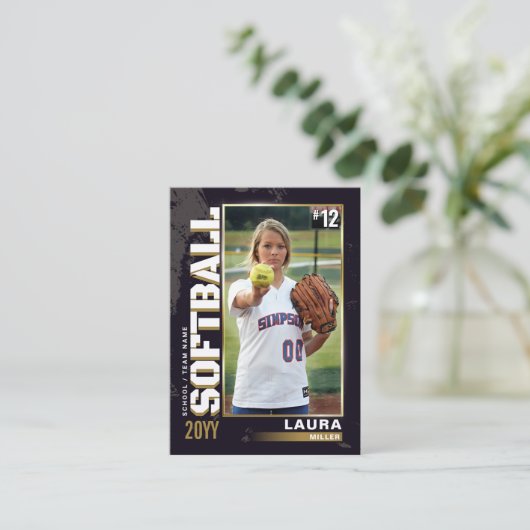 Software Trading Card Gold Baseball Player Card Telefonnummerkarte (Stehend Vorderseite)