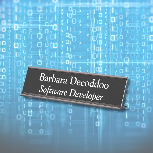 Softwareentwickler Schwarz Schreibtischnamensplakette
