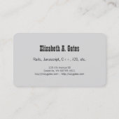 Softwareentwickler Visitenkarte (Rückseite)