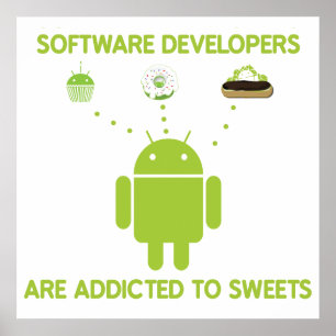 Softwareentwickler werden Süßigkeiten zugeordnet Poster