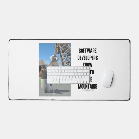 Softwareentwickler wissen, wie man Berge bewegt Schreibtischunterlage (Tastatur & Maus)
