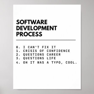 Softwareentwicklungsprozess lustige Entwickler Poster