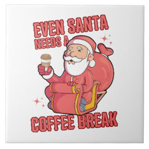 Sogar der Weihnachtsmann braucht eine Kaffeepause Fliese