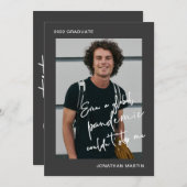 Sogar eine Pandemie mit einem Foto Gray Graduation Einladung (Vorne/Hinten)