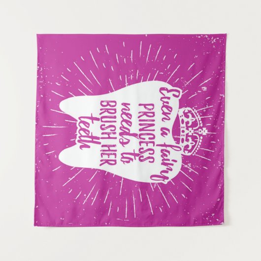 Sogar feenhafte Zähne Prinzessin-Needs To Brush Wandteppich (Vorderseite (Horizontal))