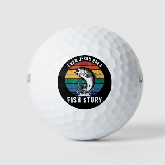 Sogar Jesus hatte den Bassfisch aus der Fischgesch Golfball (Vorderseite)