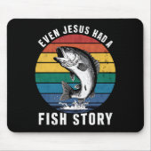 Sogar Jesus hatte den Bassfisch aus der Fischgesch Mousepad (Vorne)