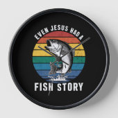 Sogar Jesus hatte den Bassfisch aus der Fischgesch Uhr (Vorderseite)