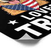 Sogar mein Hund Lieben Trump US Flag Bandana Poster (Ecke)