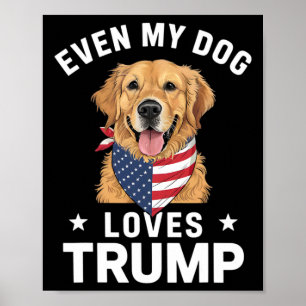Sogar mein Hund Lieben Trump US Flag Bandana Poster