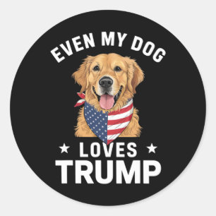Sogar mein Hund Lieben Trump US Flag Bandana Runder Aufkleber