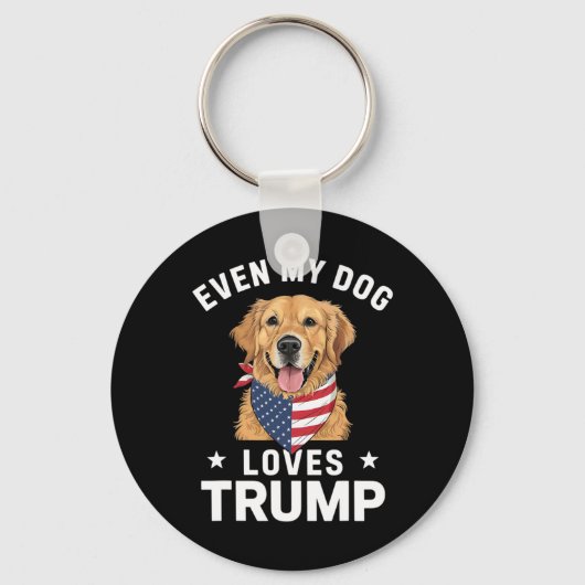 Sogar mein Hund Lieben Trump US Flag Bandana Schlüsselanhänger (Vorderseite)